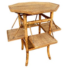 English Rattan and Bamboo Tea Table, C. 1900-1920