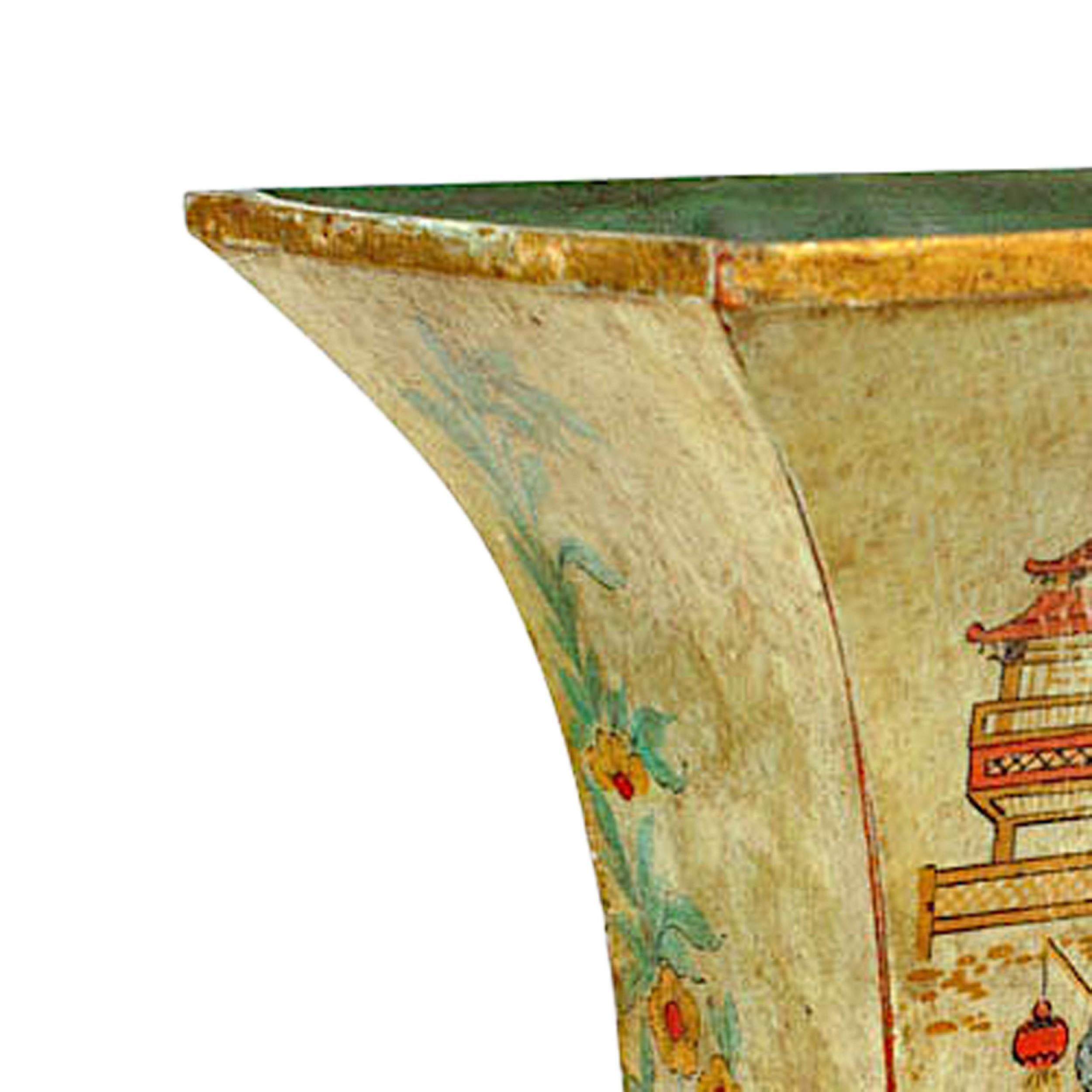 Fatto a mano Vaso Celadon in stile inglese Recency Chinoiserie in vendita