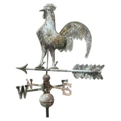 Used English Reclaimed Full Bodied Copper Cockerel Weathervane