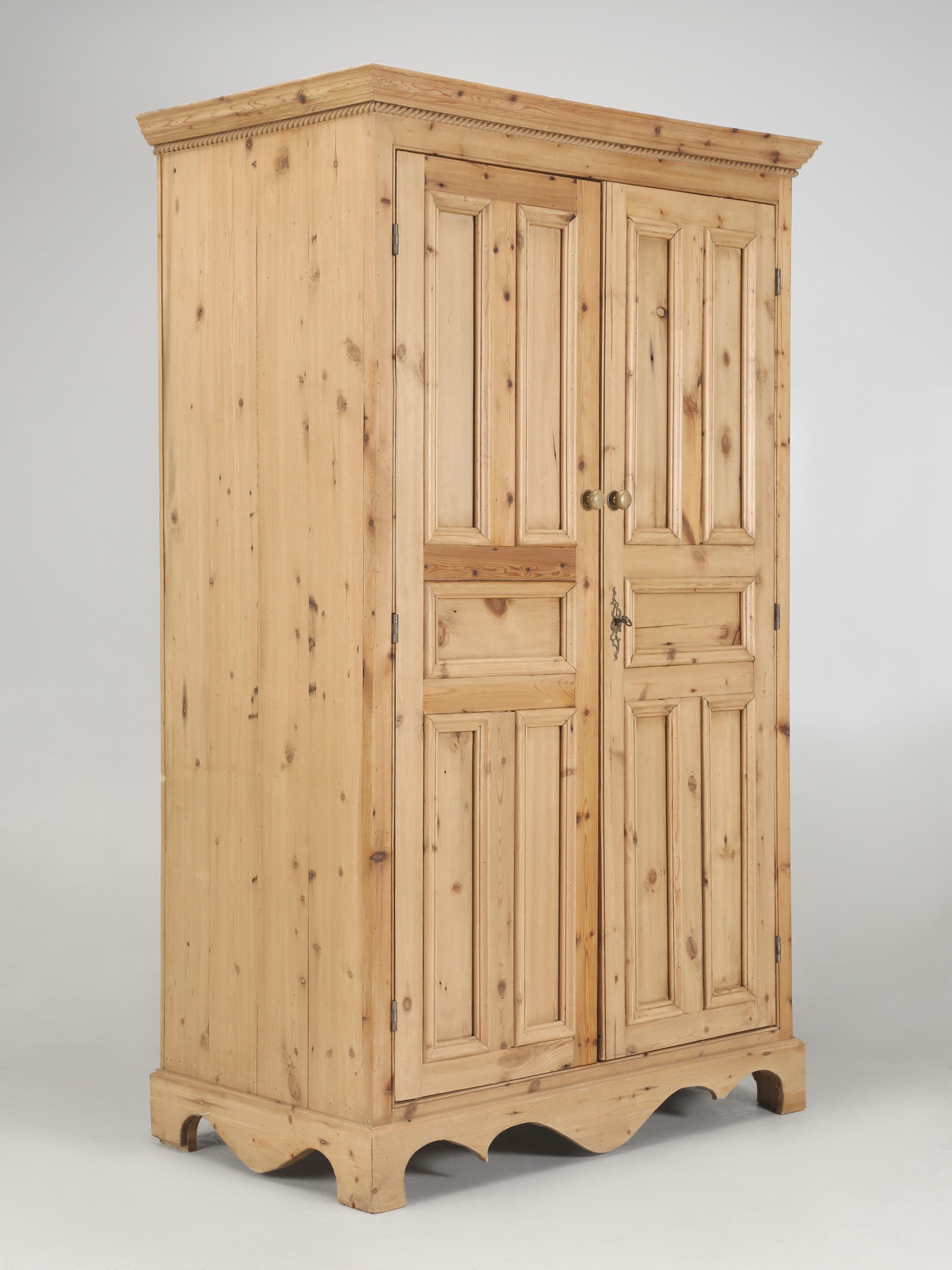 English Reclaimed Pine Home Office Cabinet or Cupboard by The Main Pine Company. Hand-made in the small Yorkshire Village of Green Hammerton, England is a family owned pine workshop who takes pride in everything they do. Back in the 1990's they