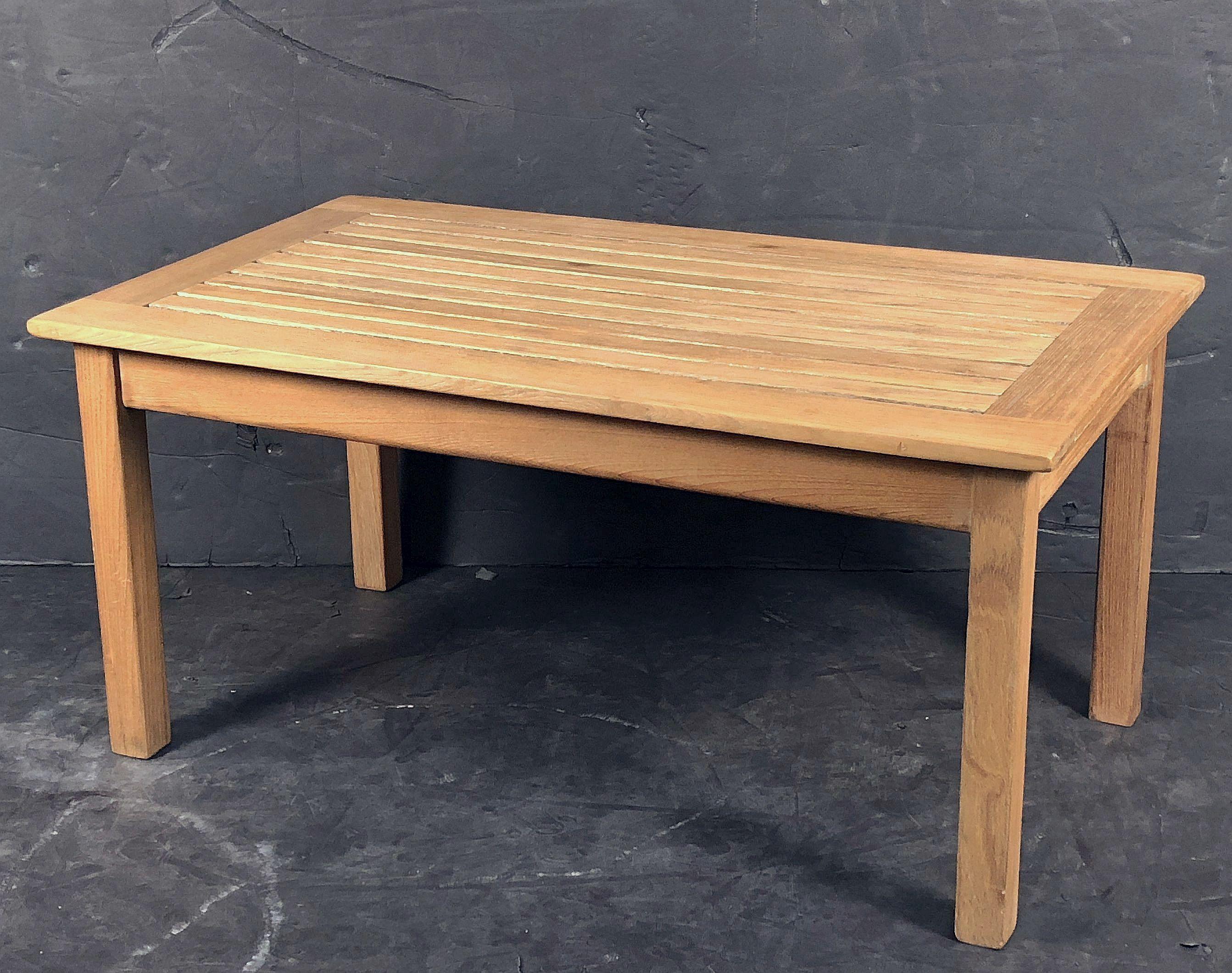 English Rectangular Low Table of Teak for the Garden or Patio For Sale 6