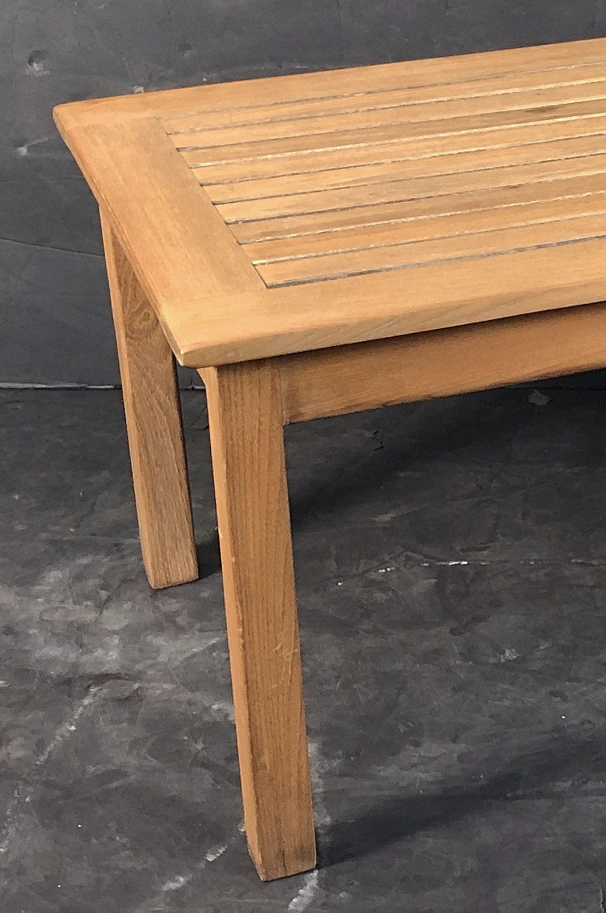 English Rectangular Low Table of Teak for the Garden or Patio For Sale 9