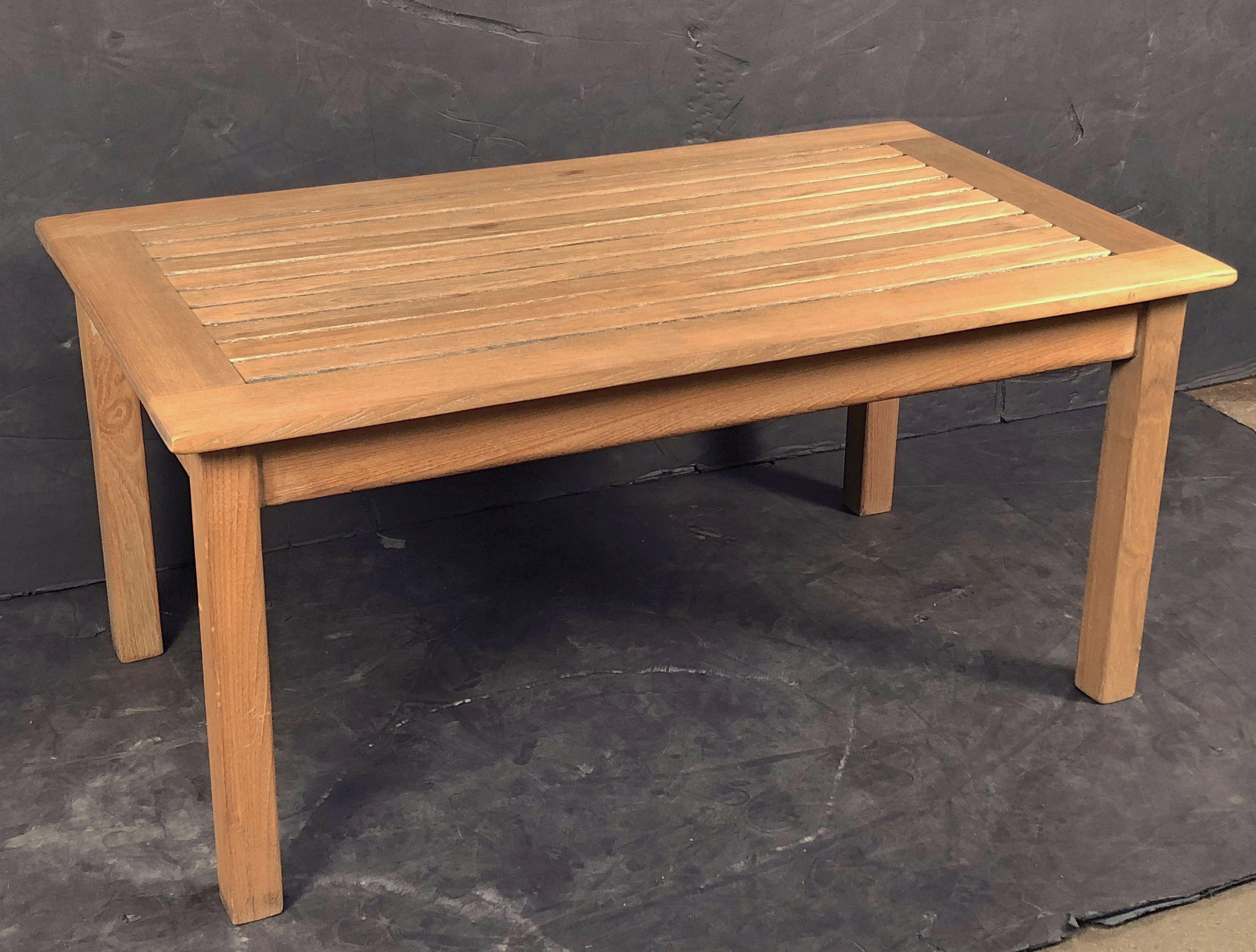 20th Century English Rectangular Low Table of Teak for the Garden or Patio For Sale