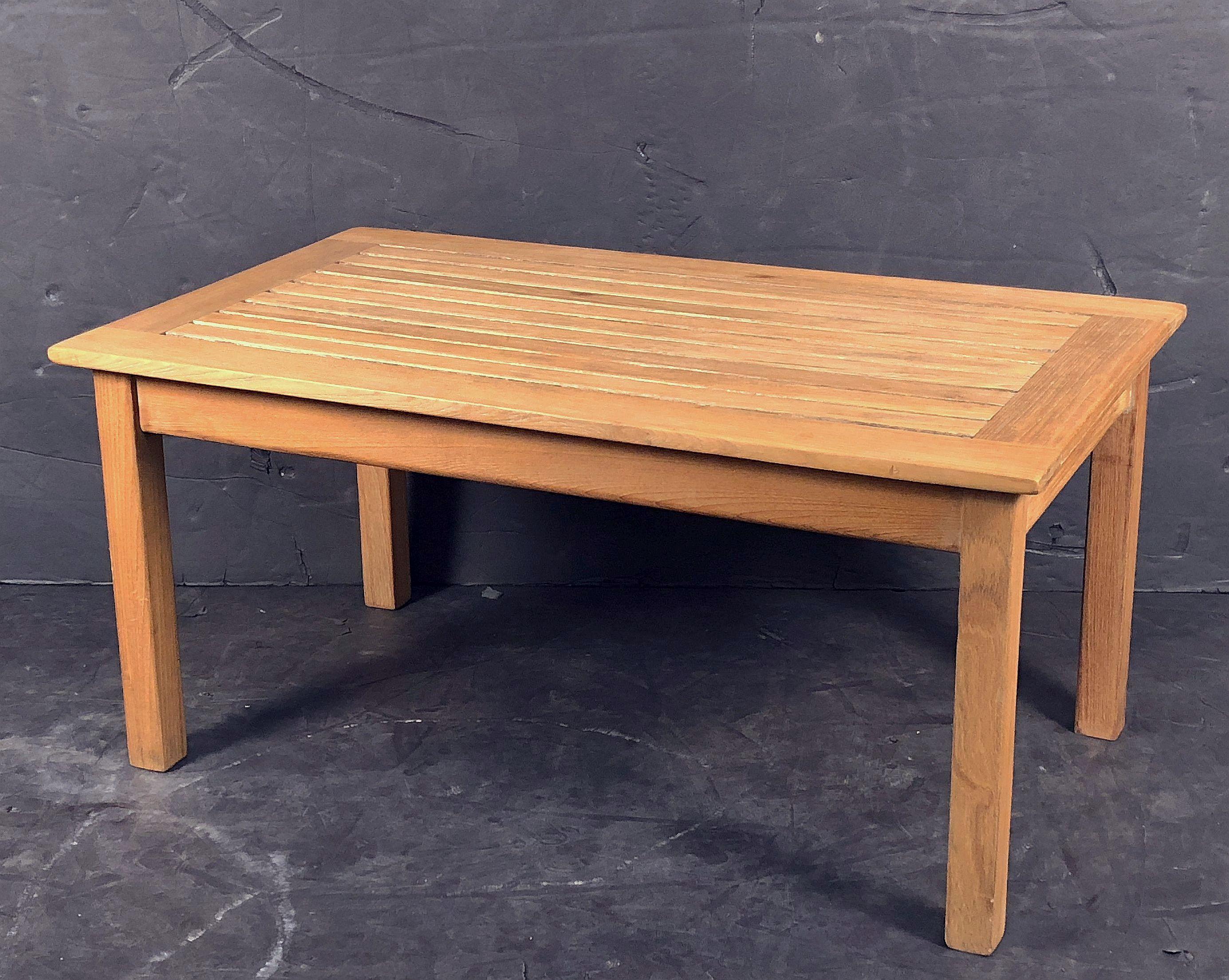 English Rectangular Low Table of Teak for the Garden or Patio For Sale 2