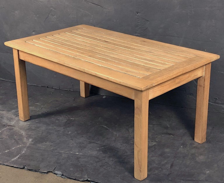 English Rectangular Low Table of Teak for the Garden or Patio For Sale