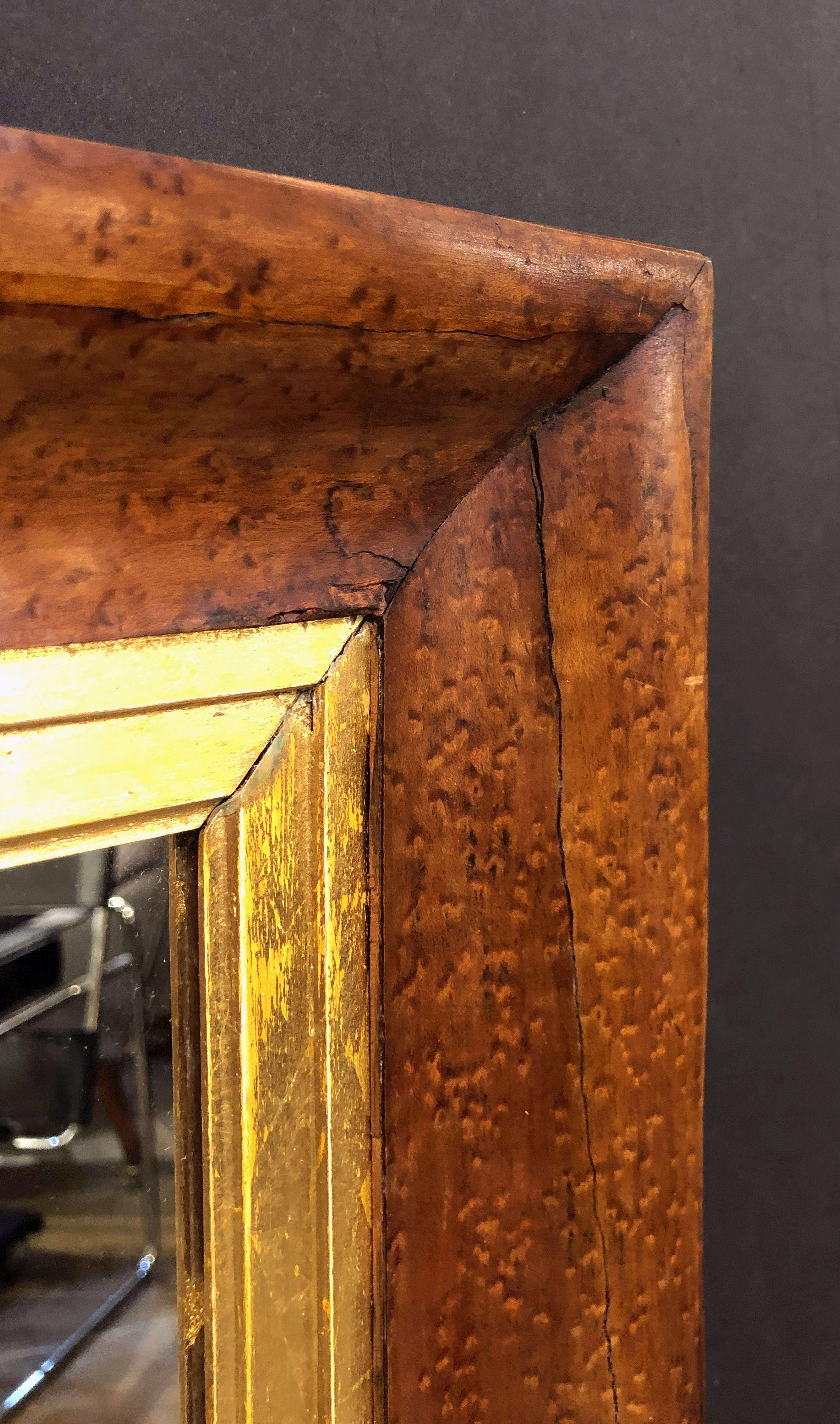 English Rectangular Maple and Gilt-wood Framed Mirror (H 41 3/4 x W 31 7/8) 7