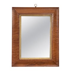 Englischer rechteckiger Spiegel mit Rahmen aus Ahorn und Giltwood (H 17 x B 13 3/8)