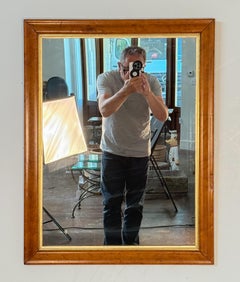 English Rectangular Mirror with Maple and Giltwood Frame (H 30 5/8 x W 23 1/4)