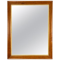 English Rectangular Mirror with Maple and Giltwood Frame (H 30 5/8 x W 23 1/4)
