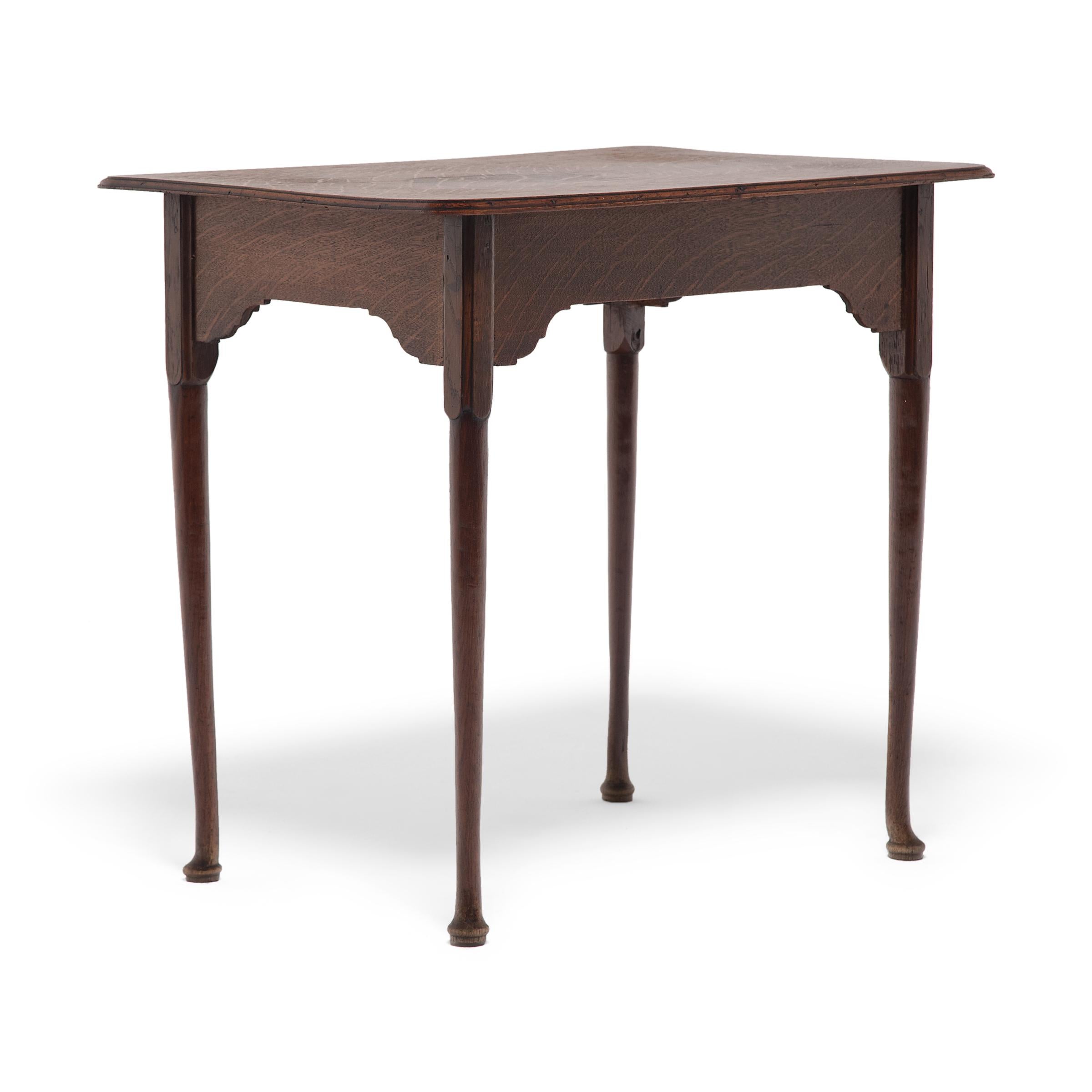 Queen Anne English Rectangular Side Table, c. 1850 For Sale
