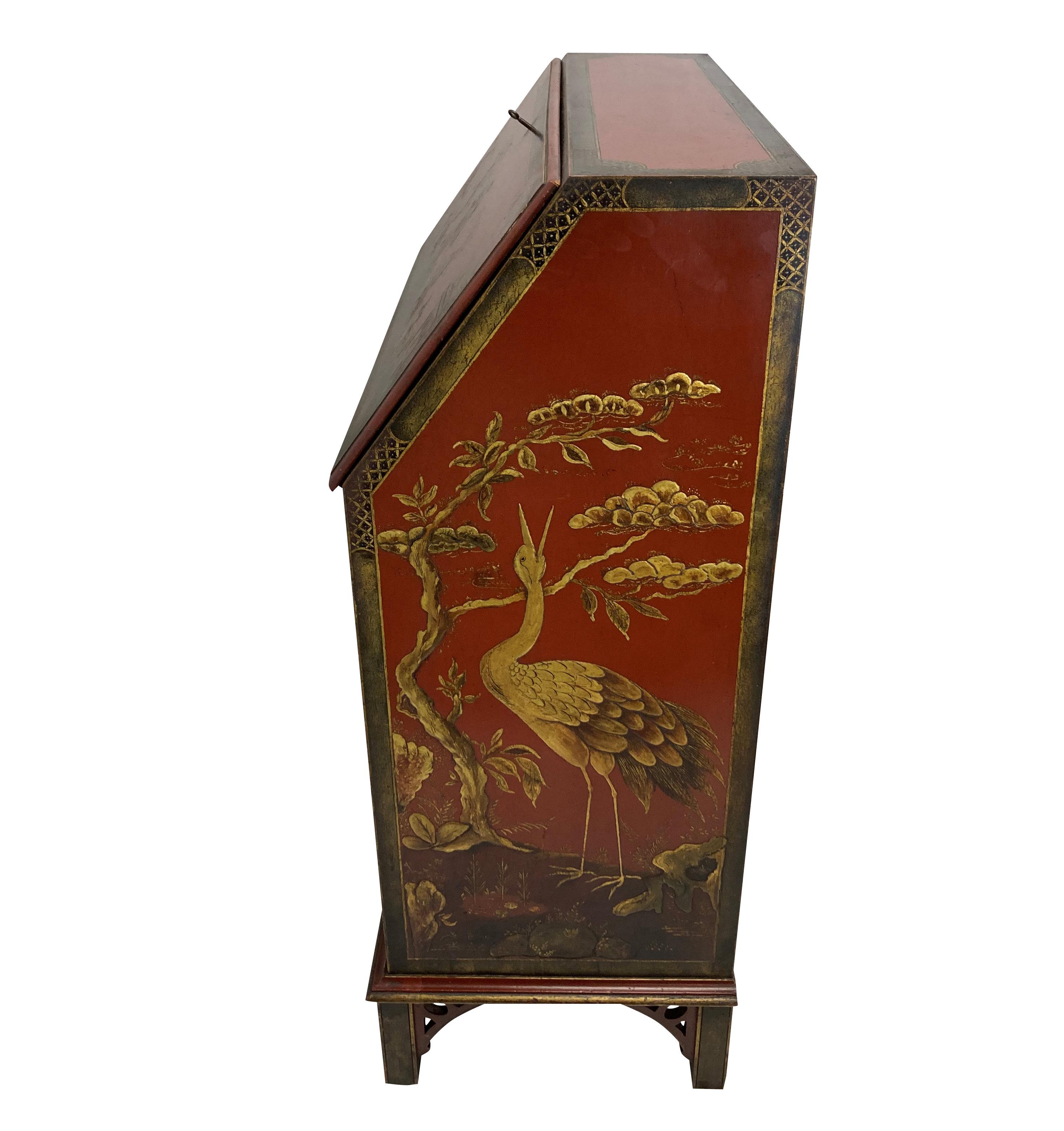 English Red Japanned Bureau 1