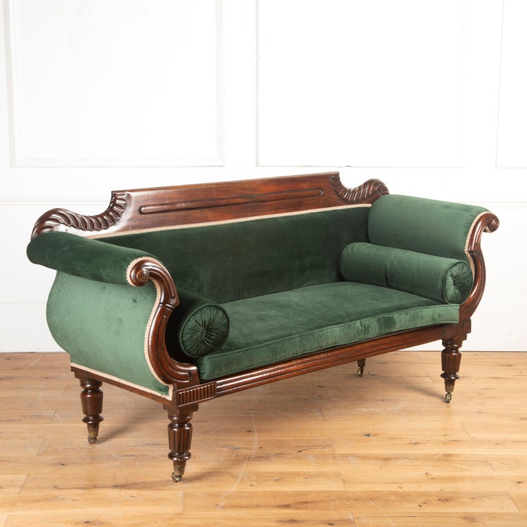 Country English Regency 19th Century Mahogany Sofa For Sale