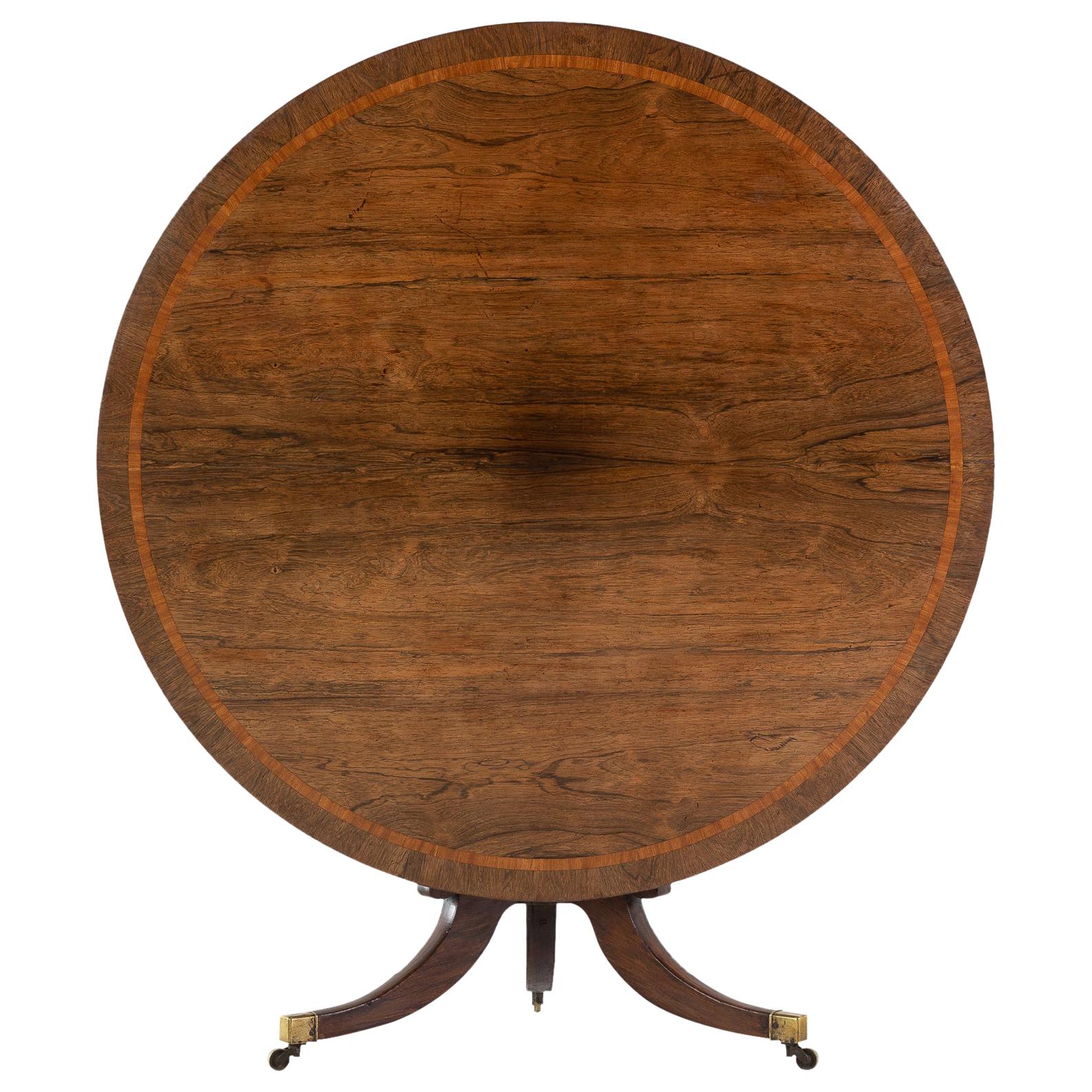 English Regency 19th Century Rosewood Circular Table