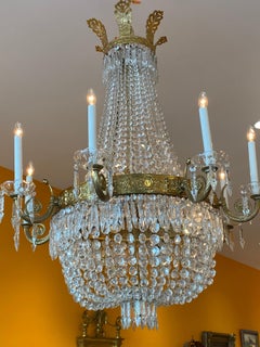 English Regency 8-Arm Basket Style Chandelier