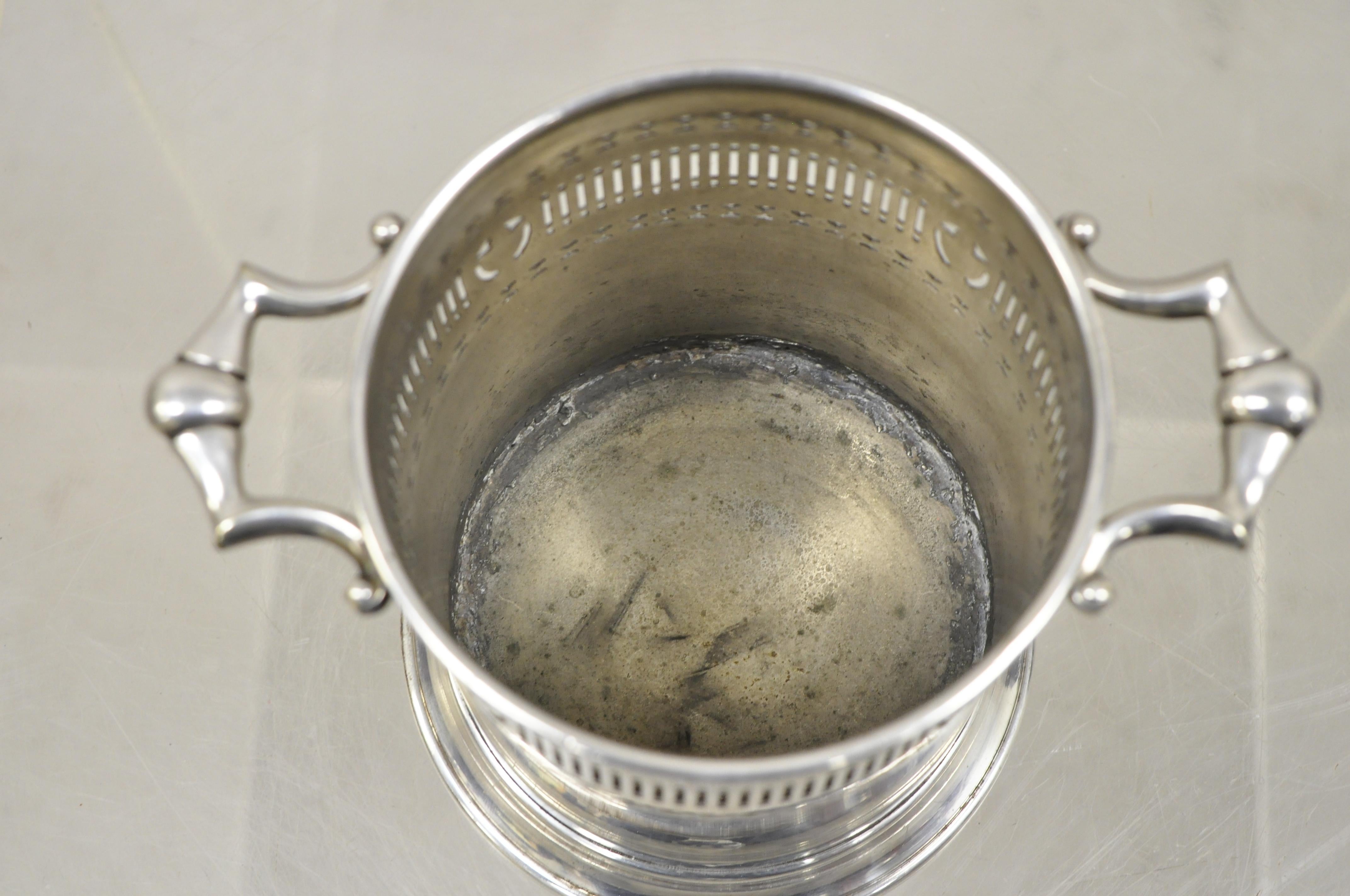 English Regency Adams Silver Plate Wine Bucket Holder Coaster Chiller with Urns 2