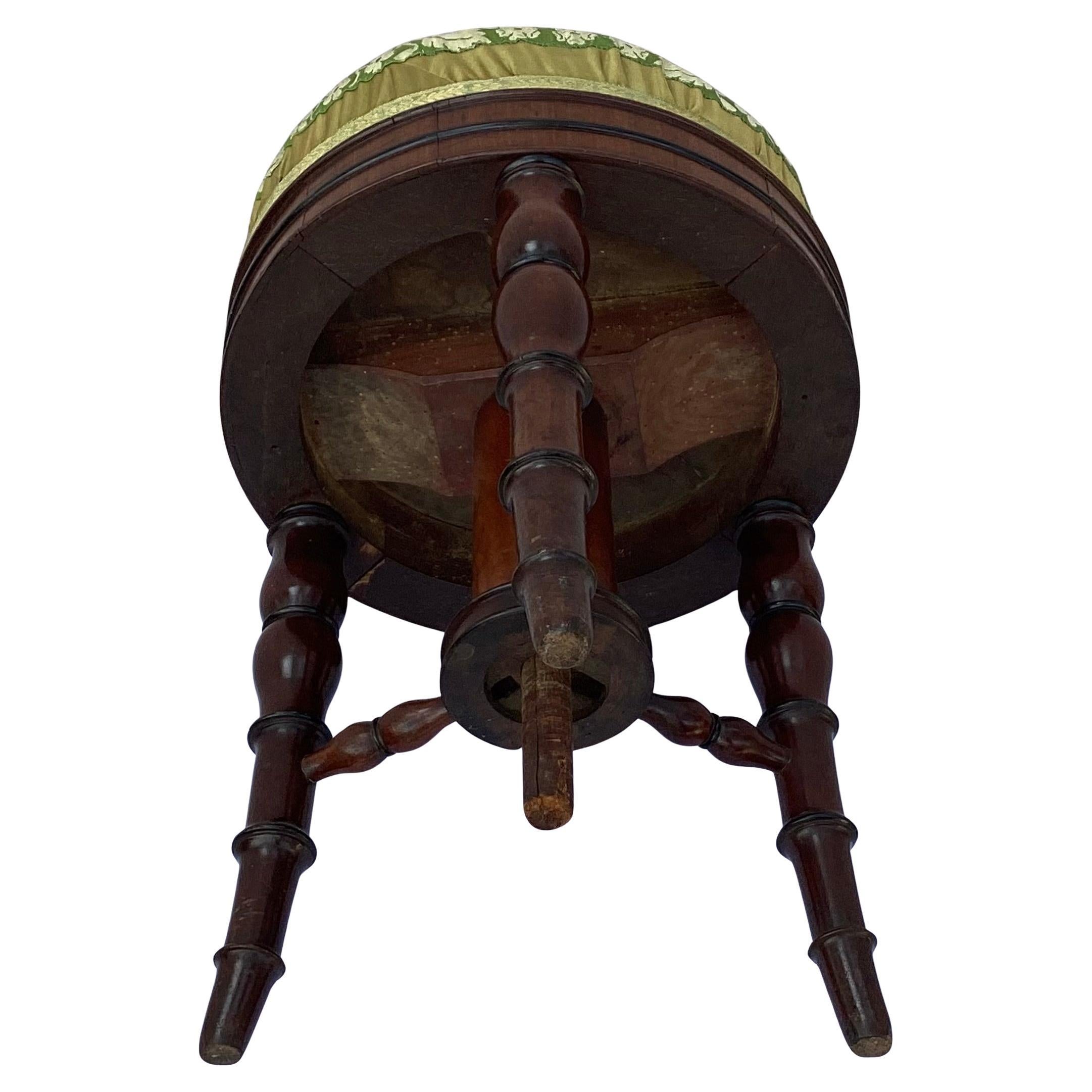 English Regency Adjustable Piano Stool For Sale 4