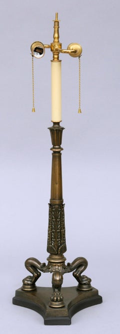 English Regency Antique Bronze Lamp, circa 1820