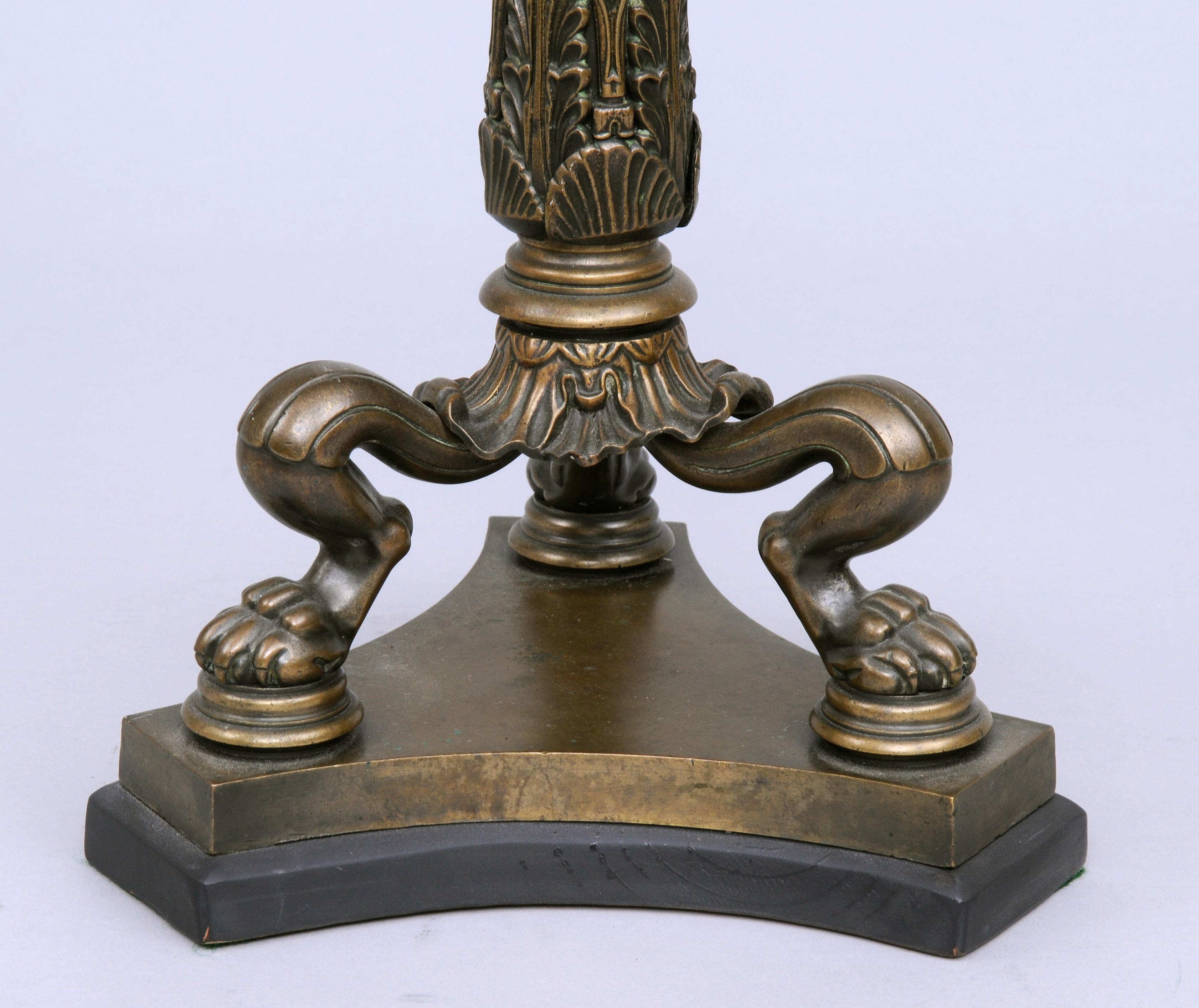 19th Century English Regency Antique Bronze Lamp, circa 1820 For Sale