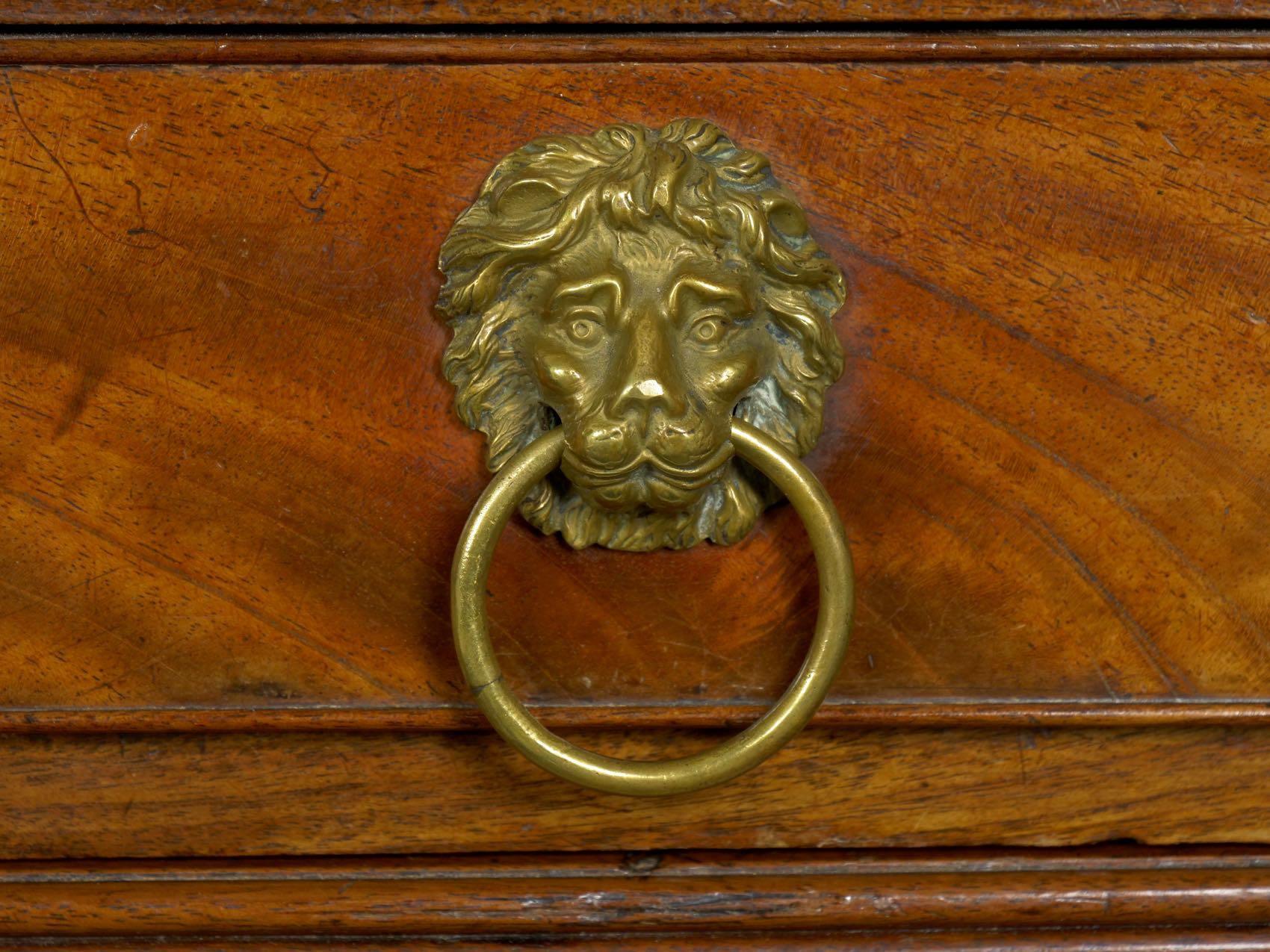 English Regency Antique Mahogany Sideboard Server with Lion Heads, circa 1810 3