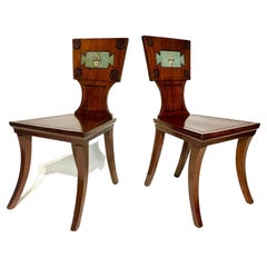 English Regency Armorial Hall Chairs Attributed to Marsh & Tatham, circa 1805