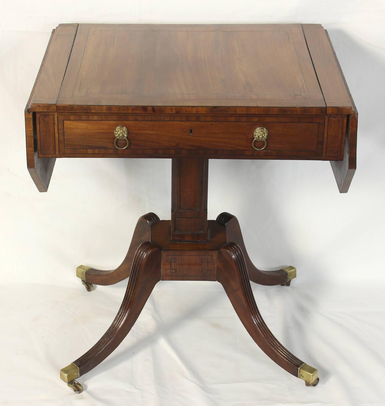 English Regency Articulated Top Library Table 2