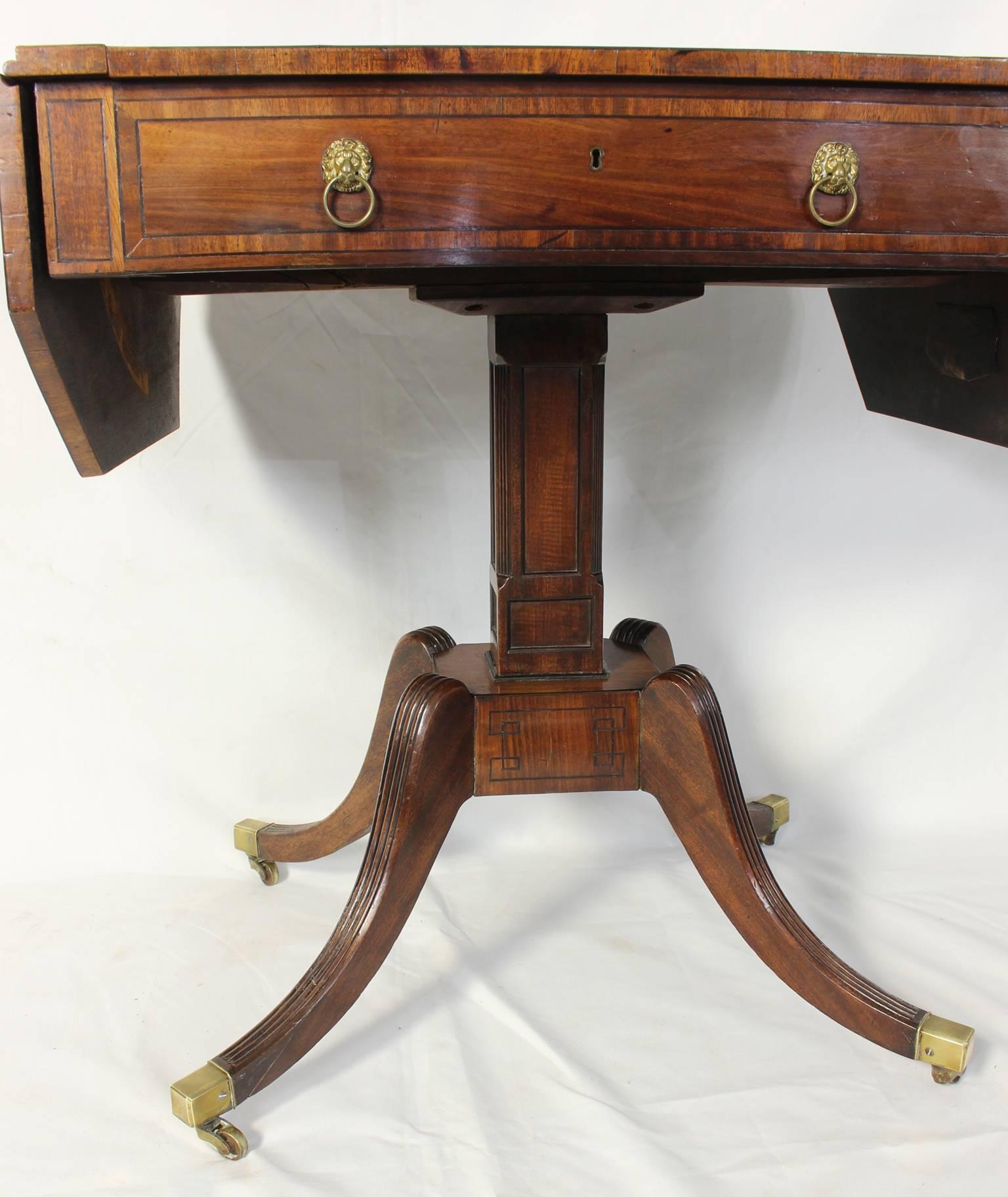 English Regency Articulated Top Library Table 3