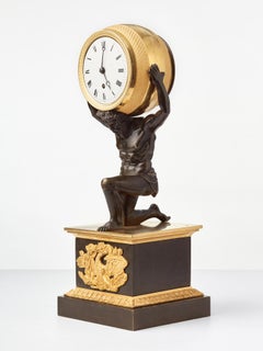 English Regency 'Atlas' drum mantel clock by Baetens