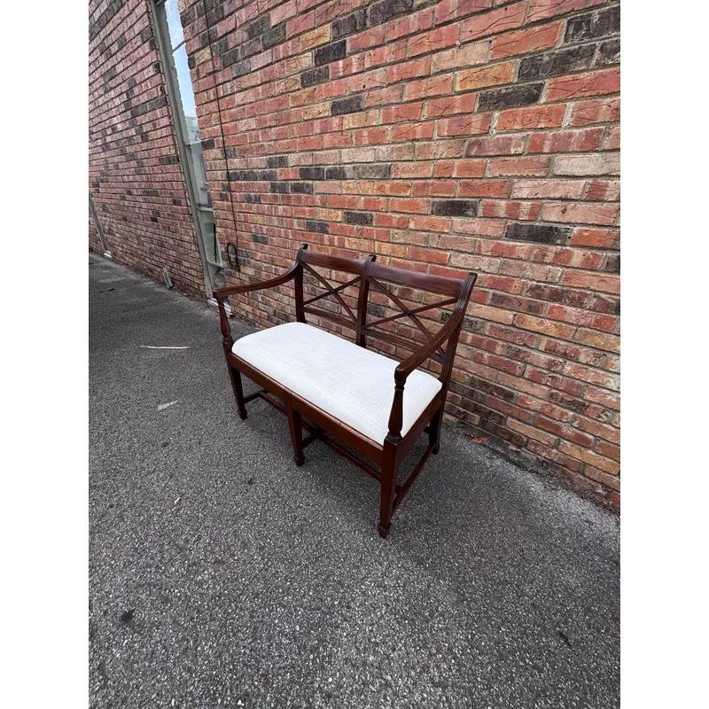 Wood English Regency Bench for Two For Sale