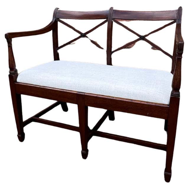 Two Solid Cherrywood Country Style Benches For Sale at 1stDibs