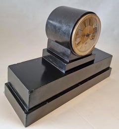 English Regency Black Marble Mantle Clock by Payne of London