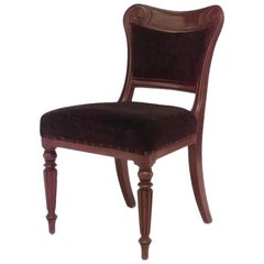English Regency Black Velvet Side Chair