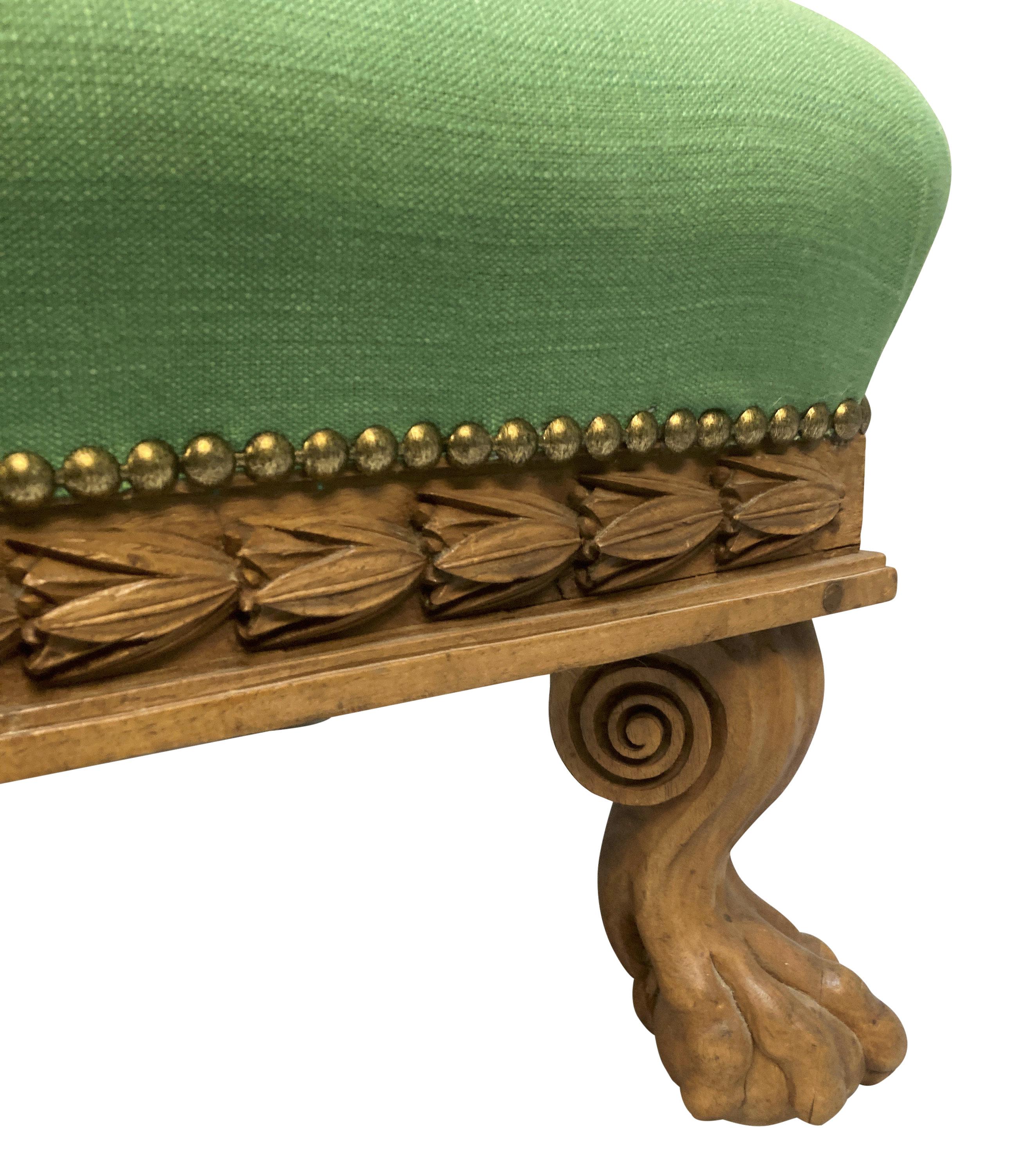 Early 19th Century English Regency Bleached Mahogany Footstool For Sale
