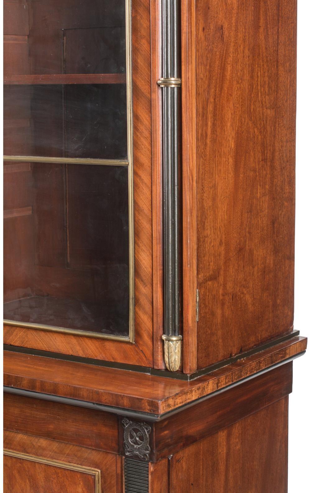 English Regency Bookcase of Mahogany with Gilt Bronze and Ebonized Ornament For Sale 10