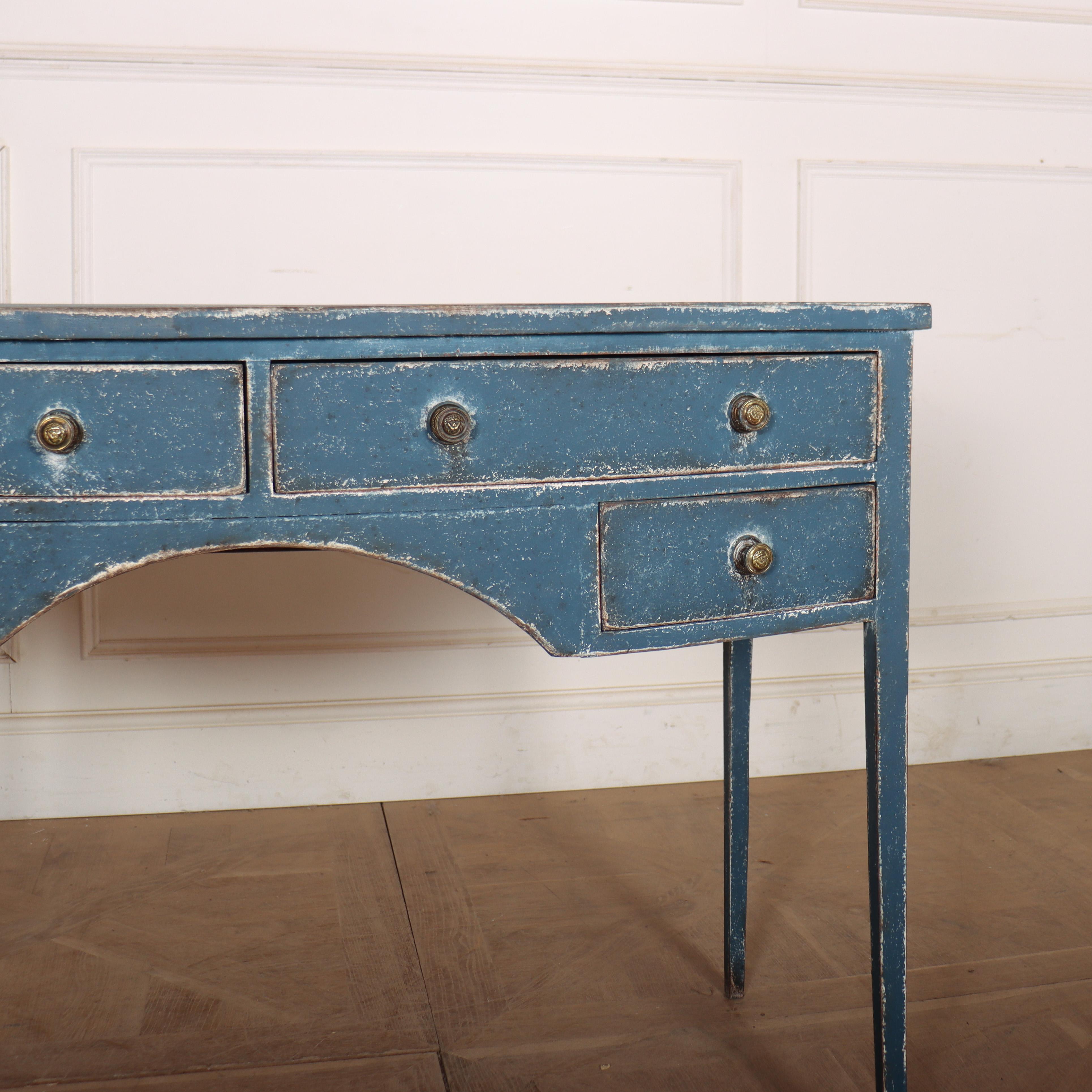 George IV English Regency Bow Front Desk For Sale