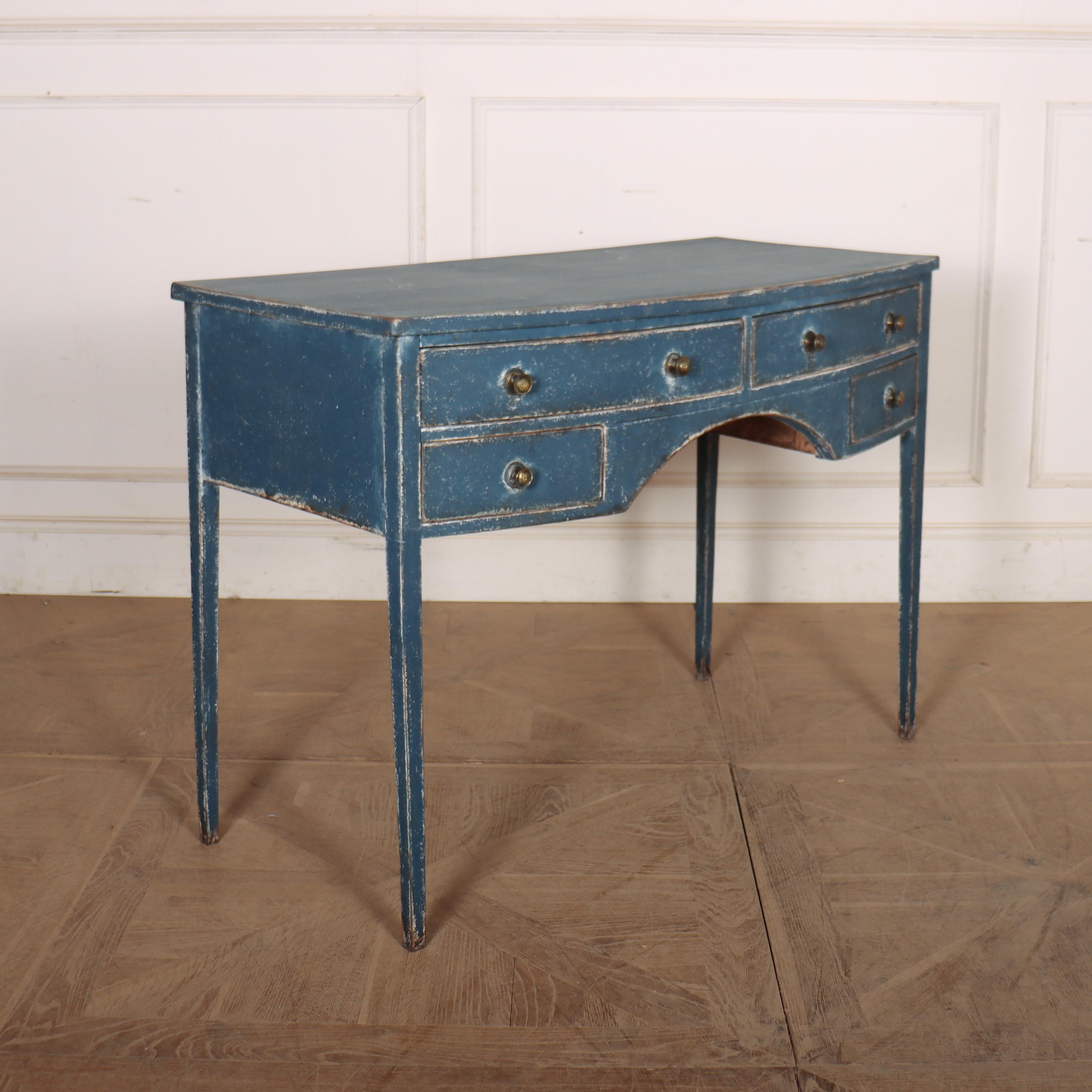 Painted English Regency Bow Front Desk For Sale