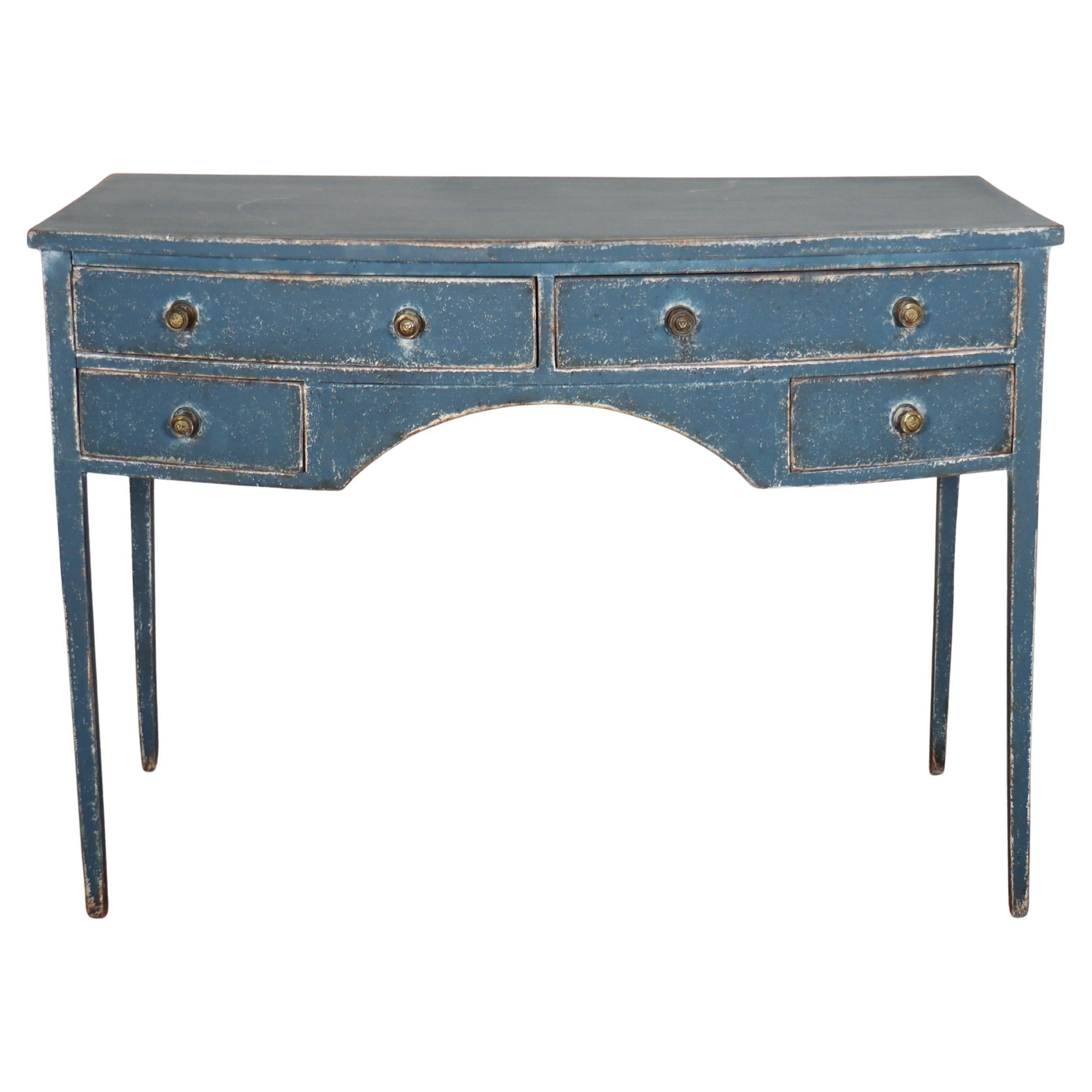 English Regency Bow Front Desk For Sale