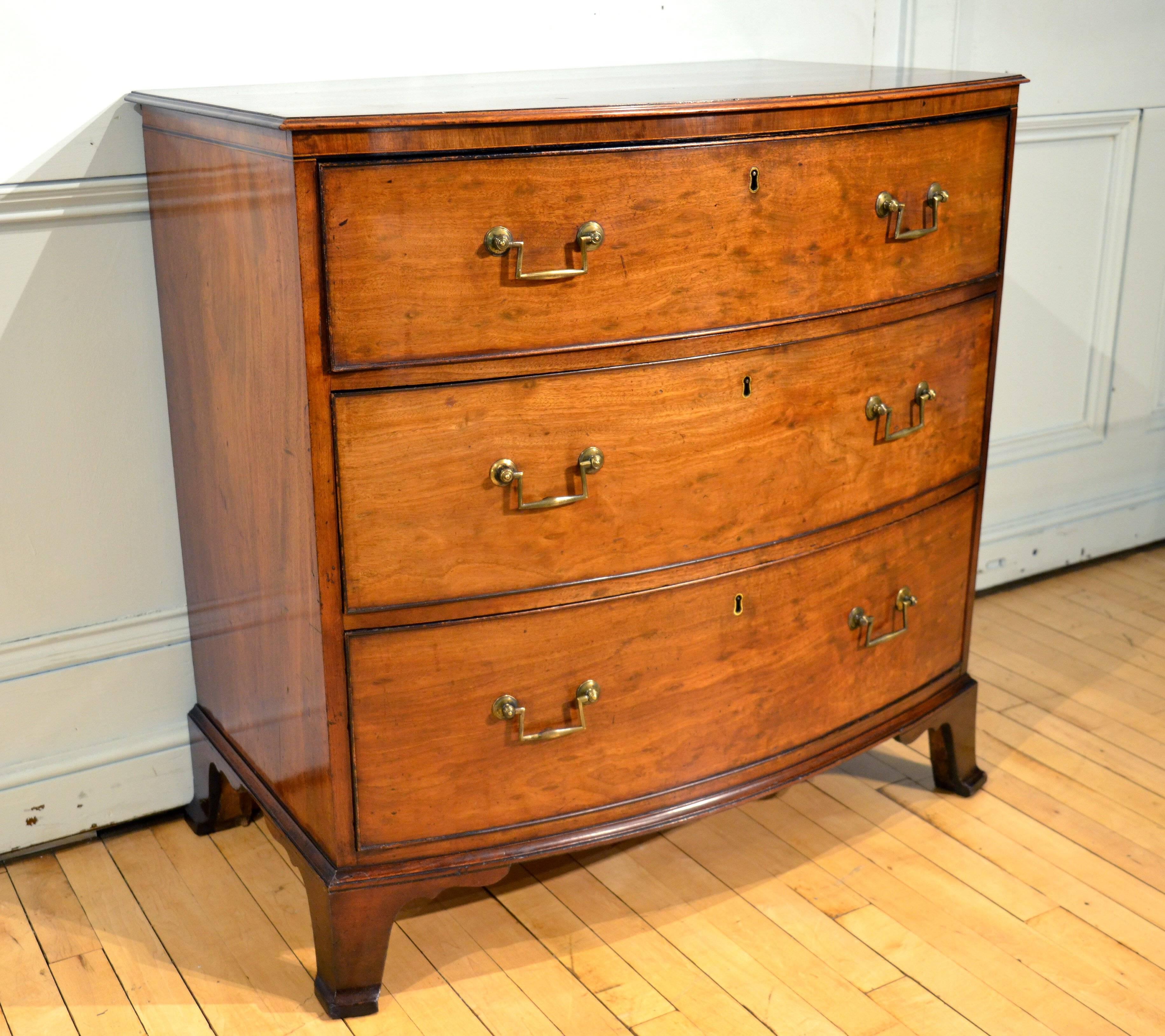 English Regency Bow Fronted Chest of Drawers 2