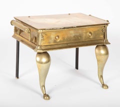19th Century English Regency Brass Footman Stool or Side Table
