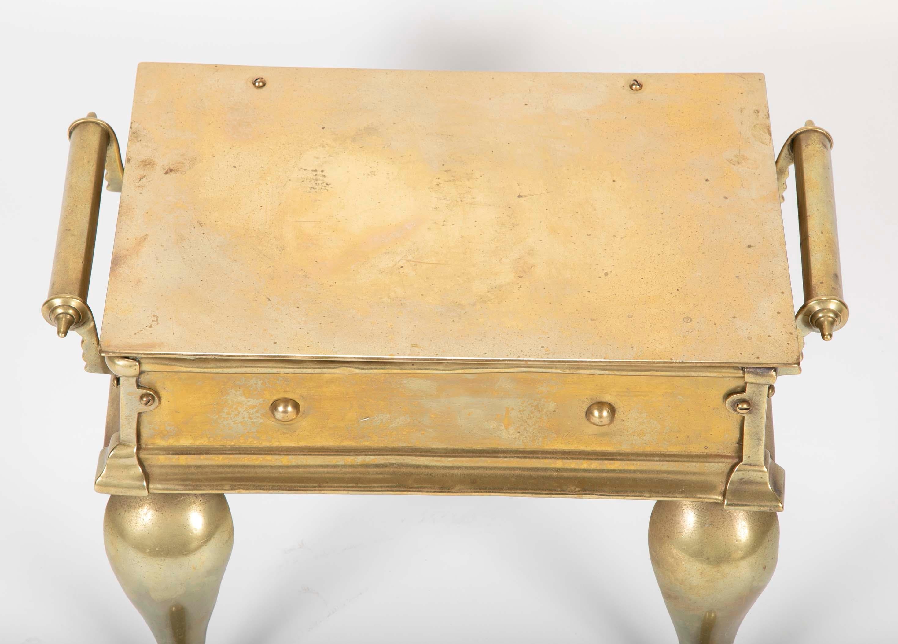 19th Century English Regency Brass Footman Stool or Side Table In Good Condition For Sale In Stamford, CT