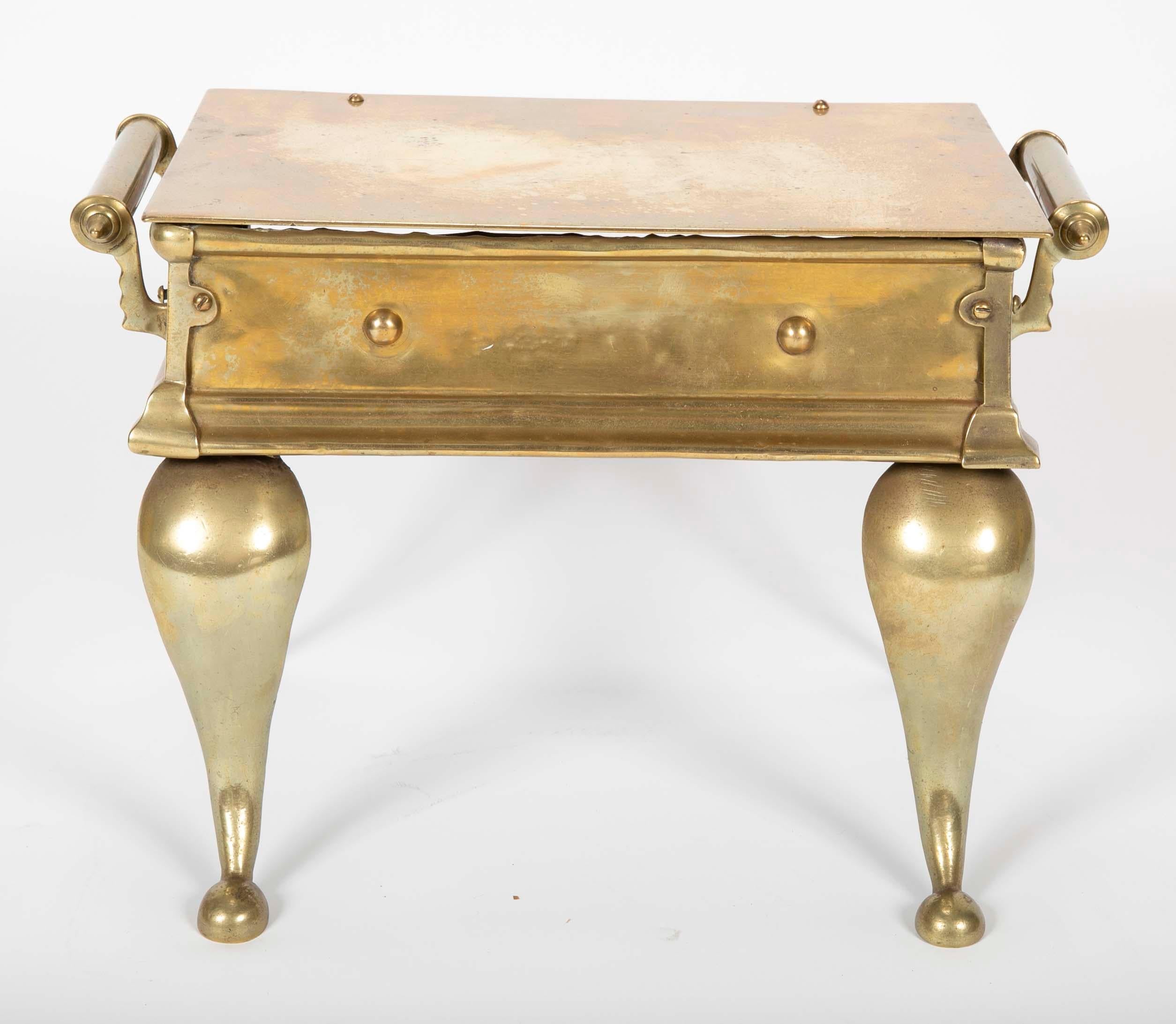 19th Century English Regency Brass Footman Stool or Side Table For Sale 1