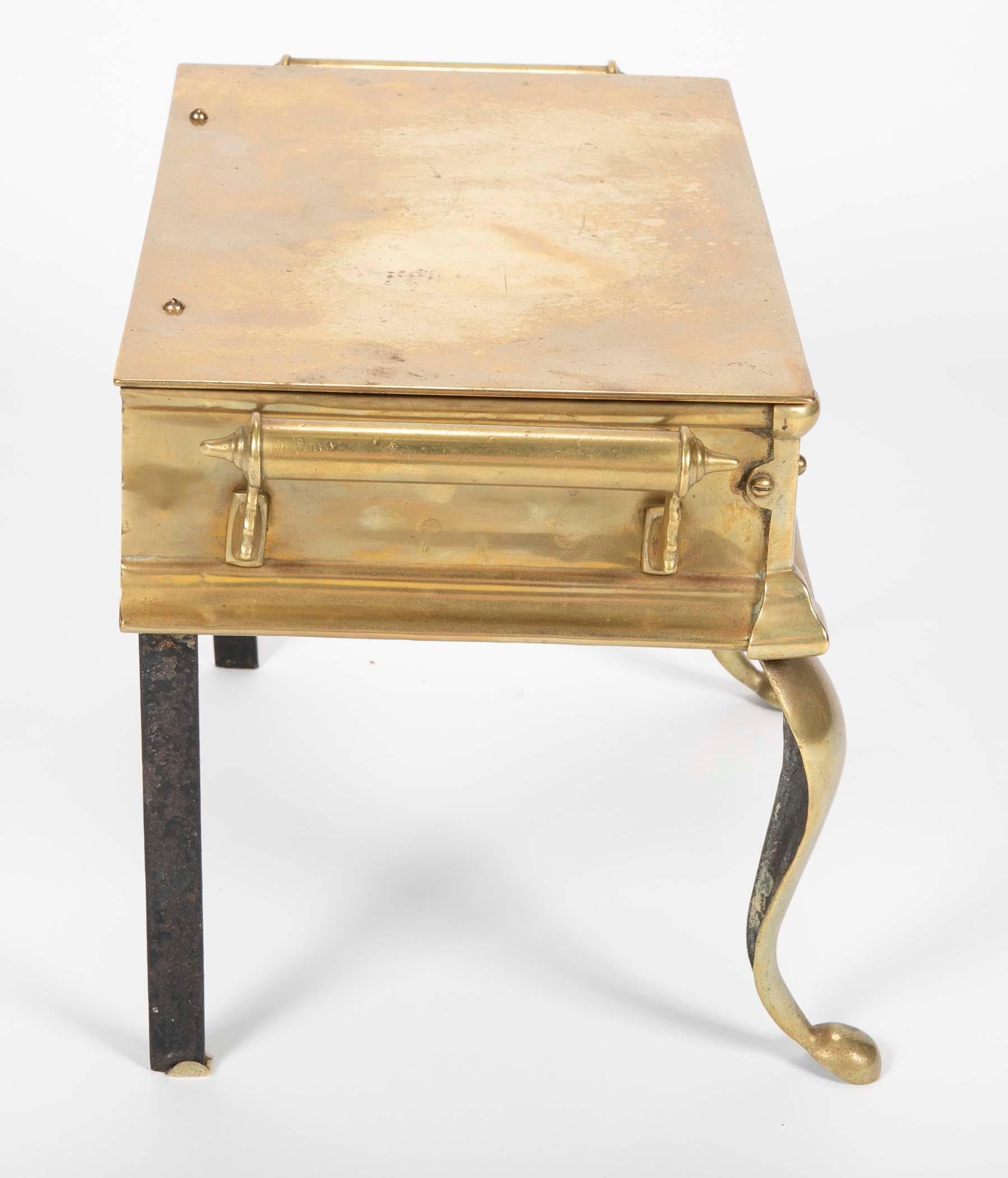 19th Century English Regency Brass Footman Stool or Side Table For Sale 3