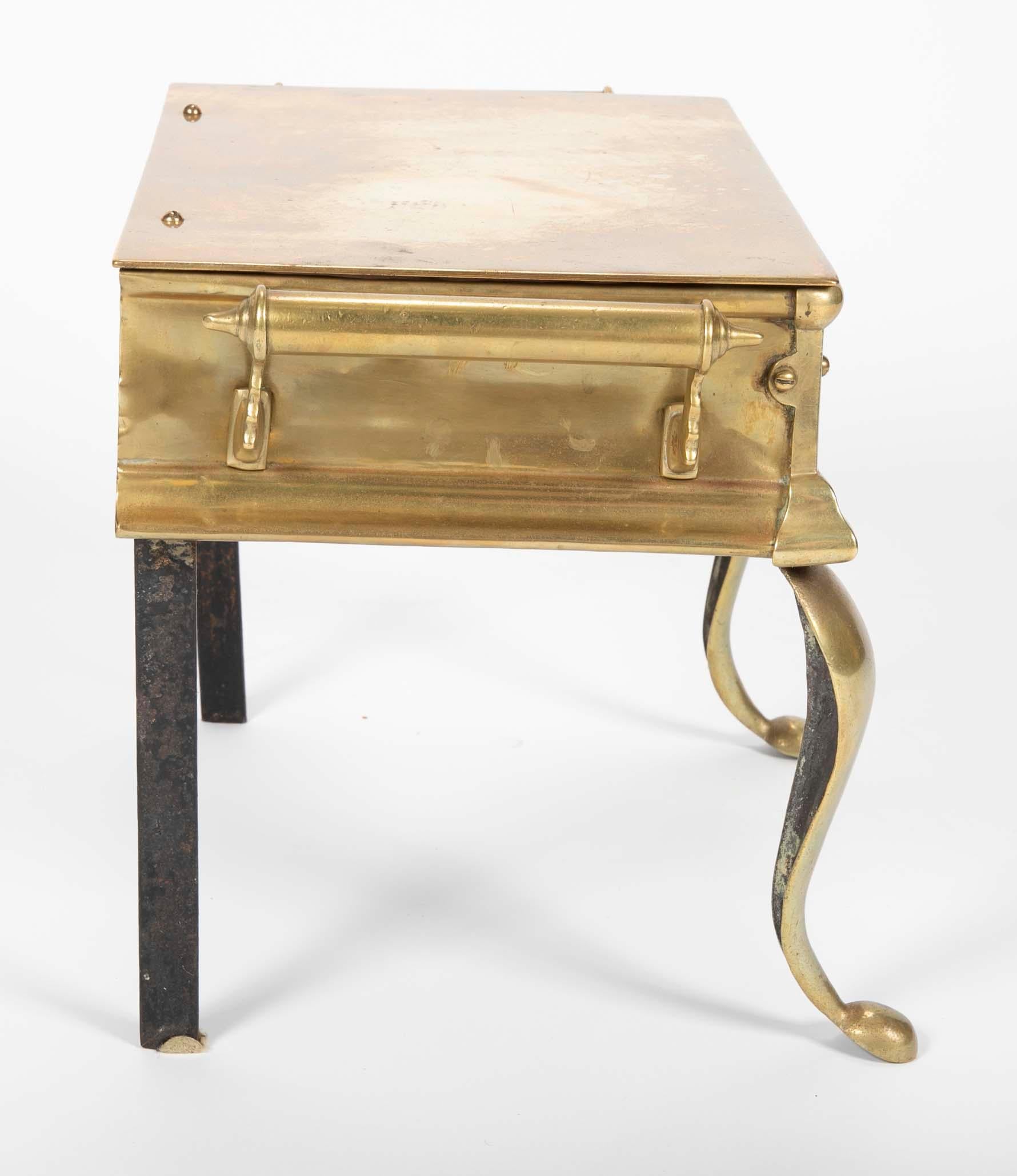 19th Century English Regency Brass Footman Stool or Side Table For Sale 4