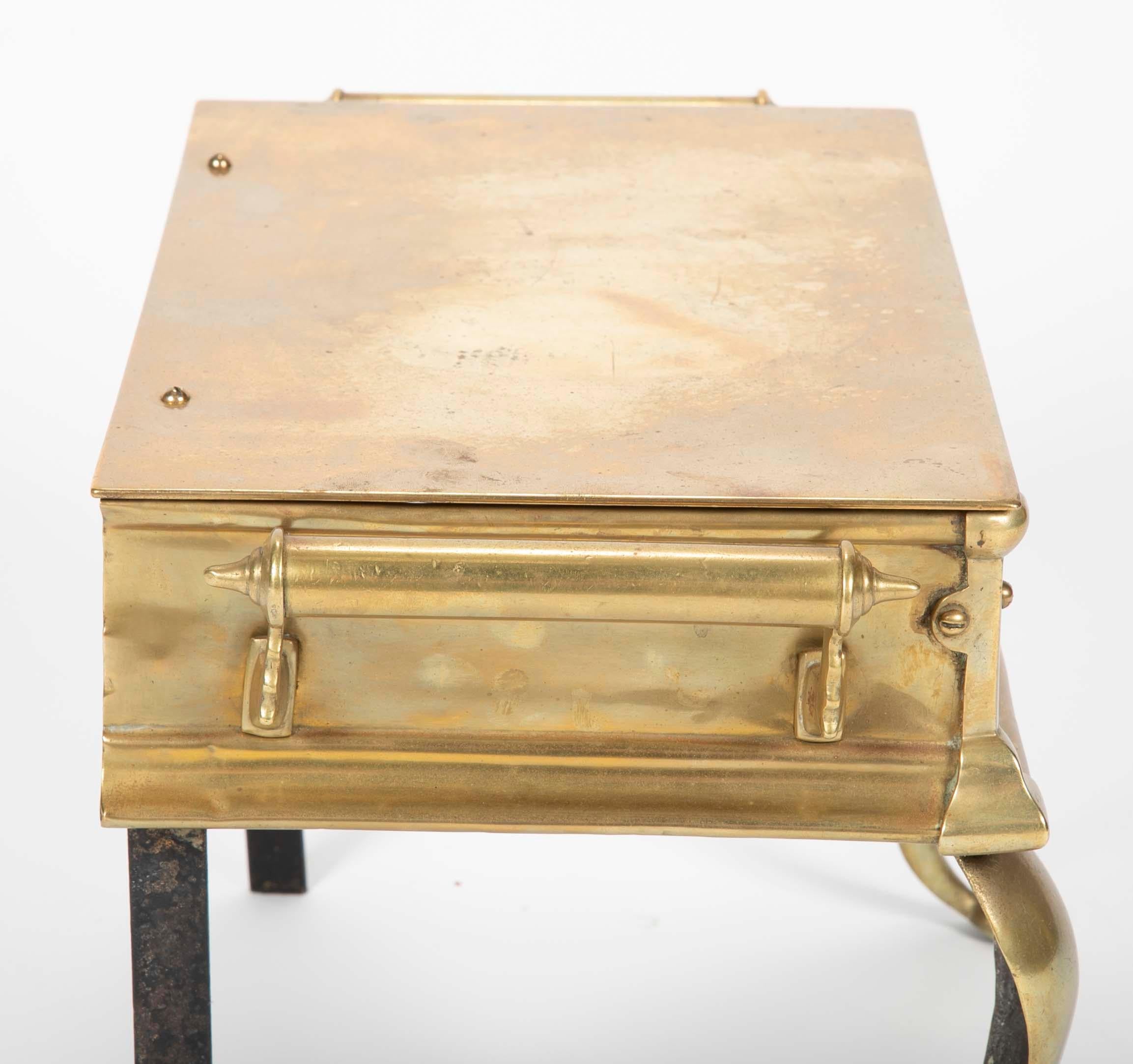 19th Century English Regency Brass Footman Stool or Side Table For Sale 5