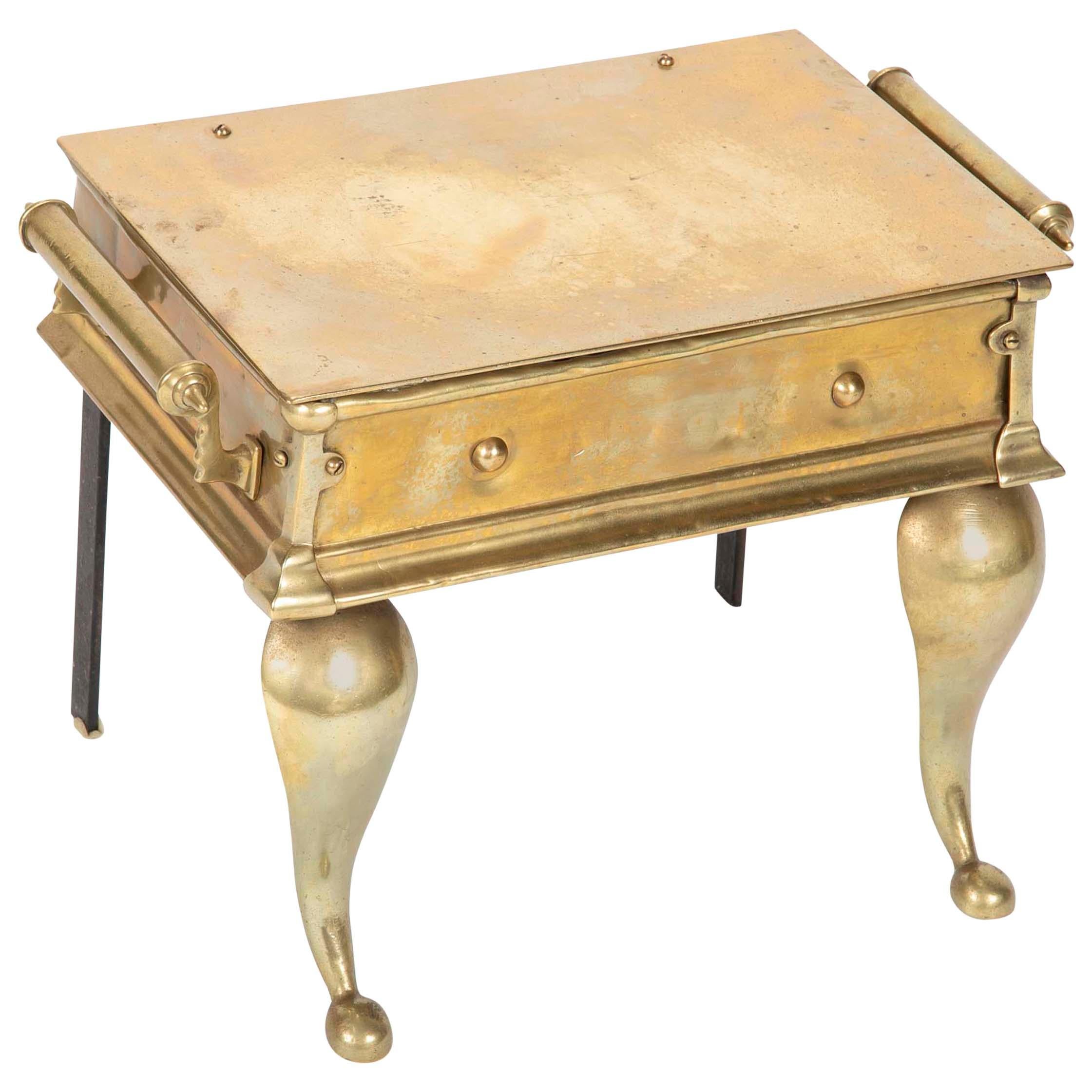 19th Century English Regency Brass Footman Stool or Side Table