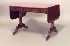 English Regency Brass and Satinwood Davenport