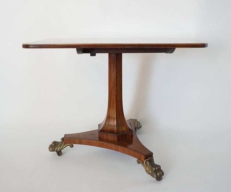 English Regency Brass-Inlaid Mahogany Tilt-Top Table, circa 1820 For Sale 7