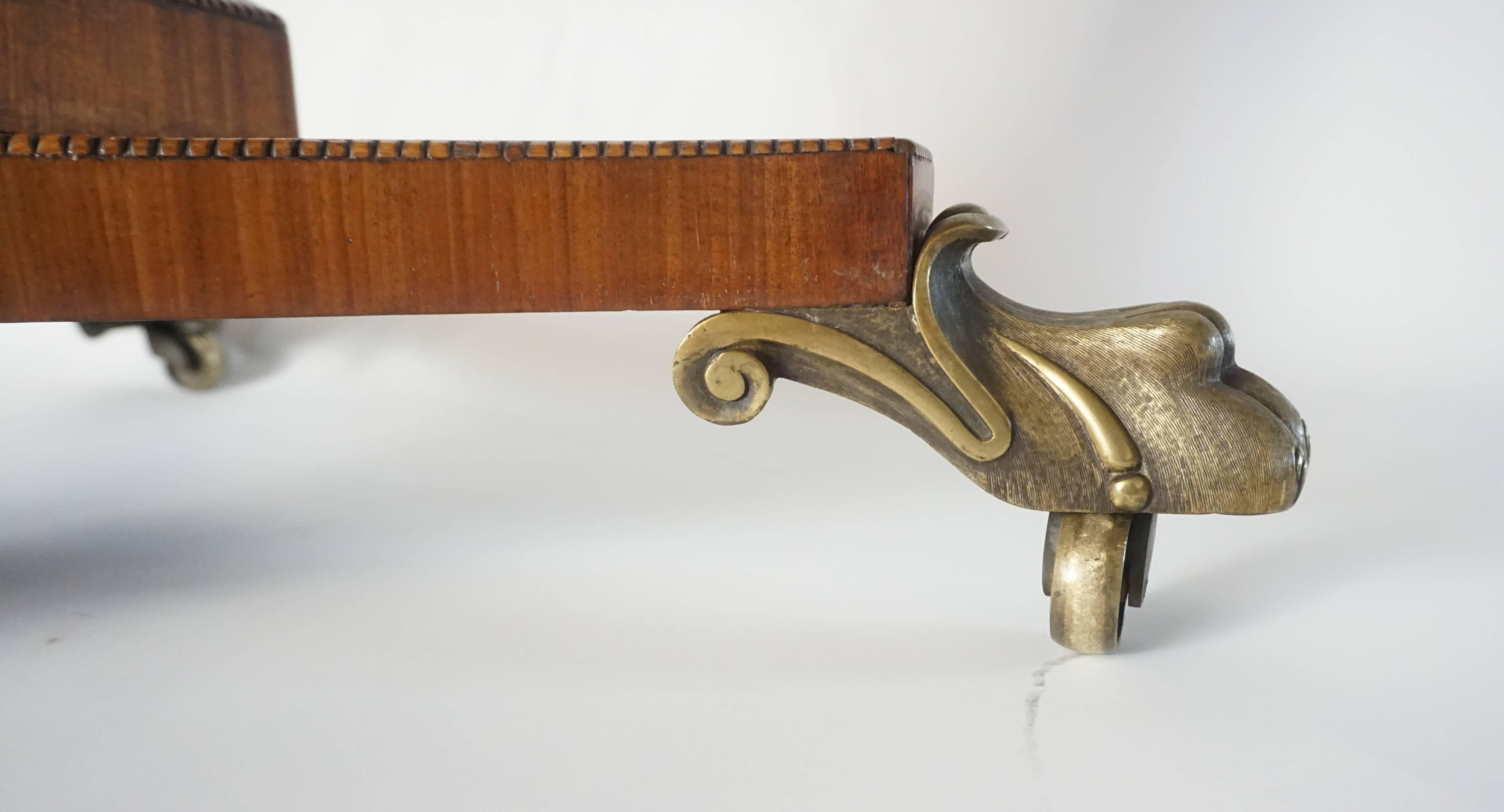 English Regency Brass-Inlaid Mahogany Tilt-Top Table, circa 1820 For Sale 3