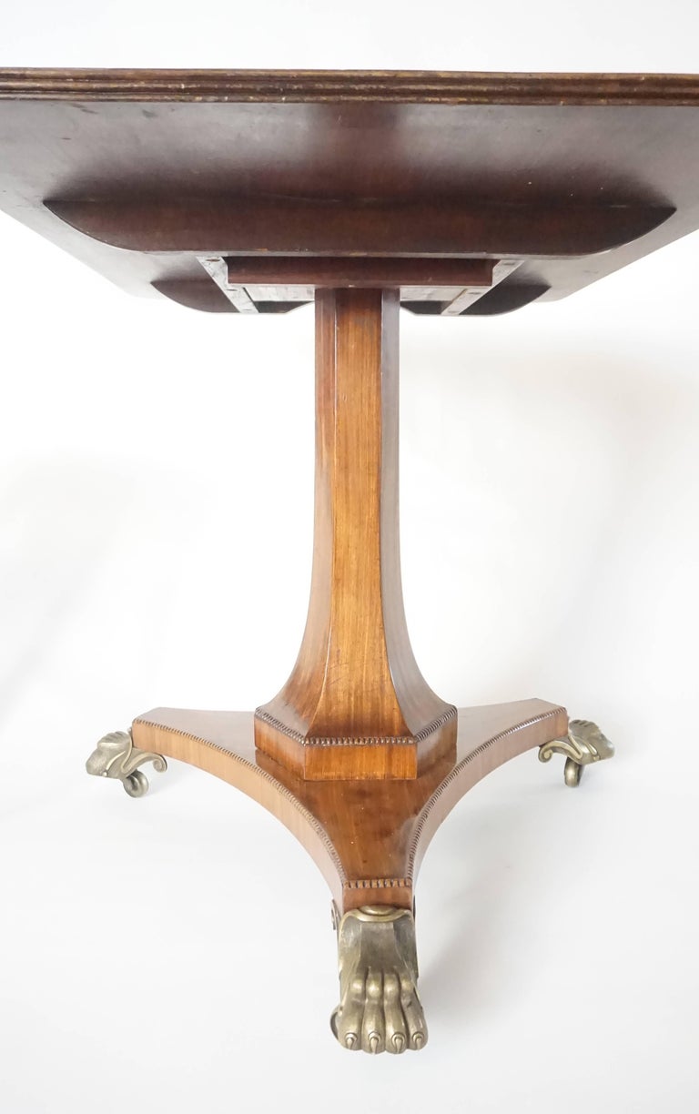 English Regency Brass-Inlaid Mahogany Tilt-Top Table, circa 1820 For Sale 4