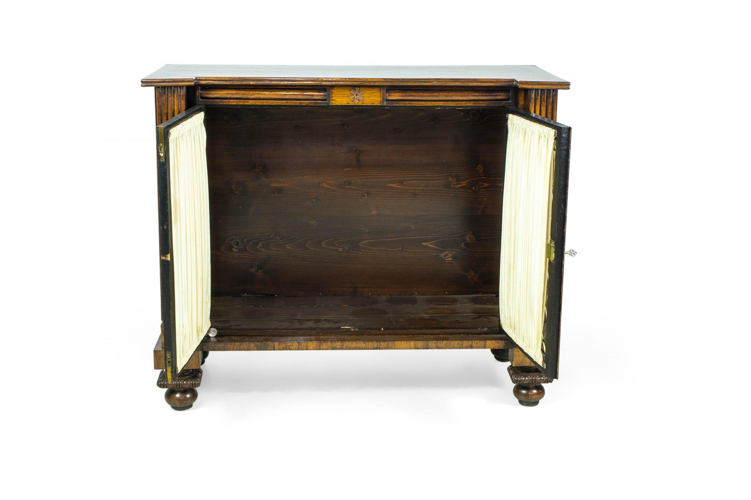 English Regency Brass Inlaid Rosewood Side Cabinet For Sale 7