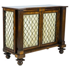 English Regency Brass Inlaid Rosewood Side Cabinet